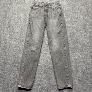 Levis Premium Jeans Womens 27x30 Gray 80s Mom Jean High Rise Denim Big E